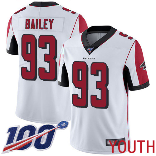 Atlanta Falcons Limited White Youth Allen Bailey Road Jersey NFL Football #93 100th Season Vapor Untouchable->youth nfl jersey->Youth Jersey